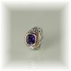 Amethyst Ring Cubic Zirconia With Pave Crystals