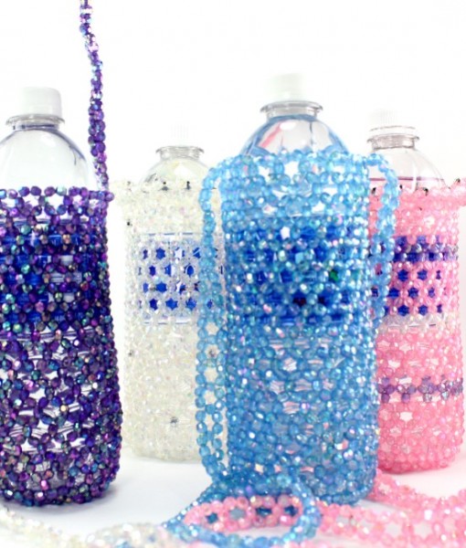 Beaded Water Bottle Holder Aurora Borealis Beads – itsalotalike.com ...