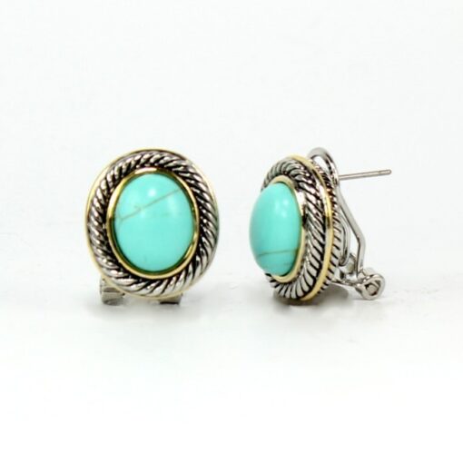 Turquoise pierced frend clip earrings