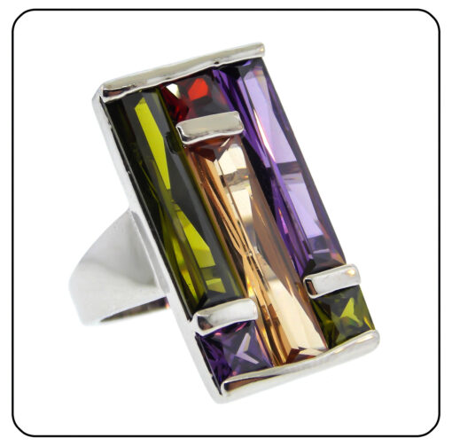 Multi Stone Art Deco Ring