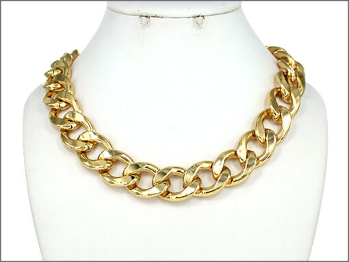 Gold Tone Chain Link Fashion Necklace