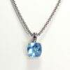 Blue Aquamarine Square Necklace