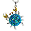 Crab Necklace Blue Aurora Borealis Crystals
