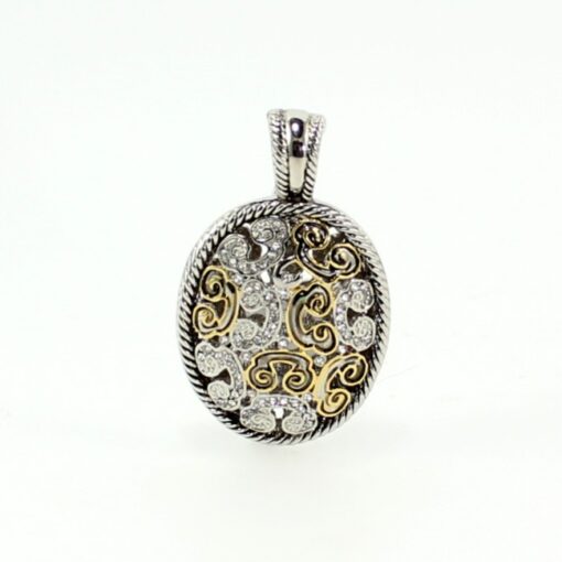 Antique Pendant Pave Crystals Magnetic Clasp