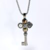 Key Pendant Necklace With Pearl And Pave