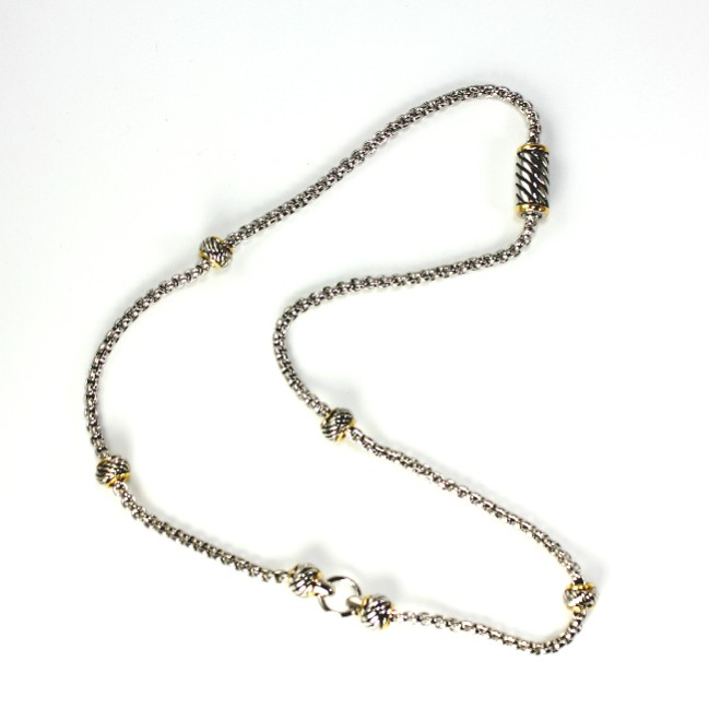 Magnetic Chain Gold And Silver Necklace N3916 – itsalotalike.com Always ...