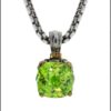 Peridot Necklace Sparkles In Two Tone Set