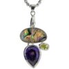 Abalone Necklace Amethyst And Peridot Cubic Zirconia
