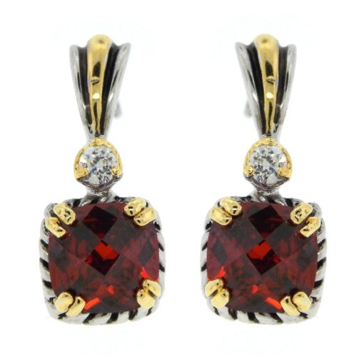 Garnet Jewelry Earrings With Cubic Zirconia