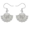 Shell Earrings Silver With Rhinestones