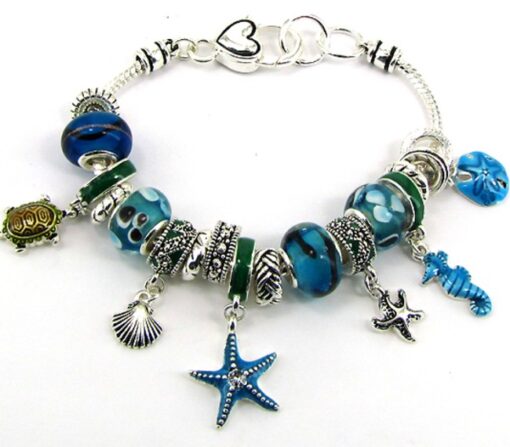 Charm Bracelet Beaded Sea Life Designer Inspired Bracelet