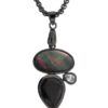 Abalone Necklace Black Onyx Crystal Art Deco Design