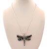 Dragonfly Necklace Pendant Abalone Silver Tone